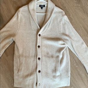 Wool Ribbed Cardigan Sweater
